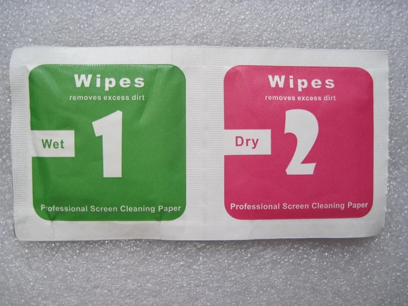 10000sets Wet Dry Wipes + Dust-absorber Cleaning Cloth for Tempered Glass Film Screen Protector