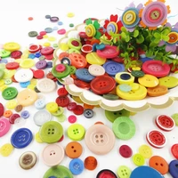 50pcs 4 holes mixed size nylon round buttons for craft round sewing buttons scrapbook diy home decor sewing accessories 6mm 30mm