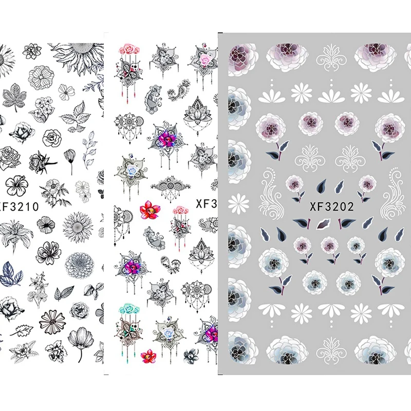 Наклейки для ногтей в виде вишни самоклеящиеся 3D-Наклейки с цветами леопардом