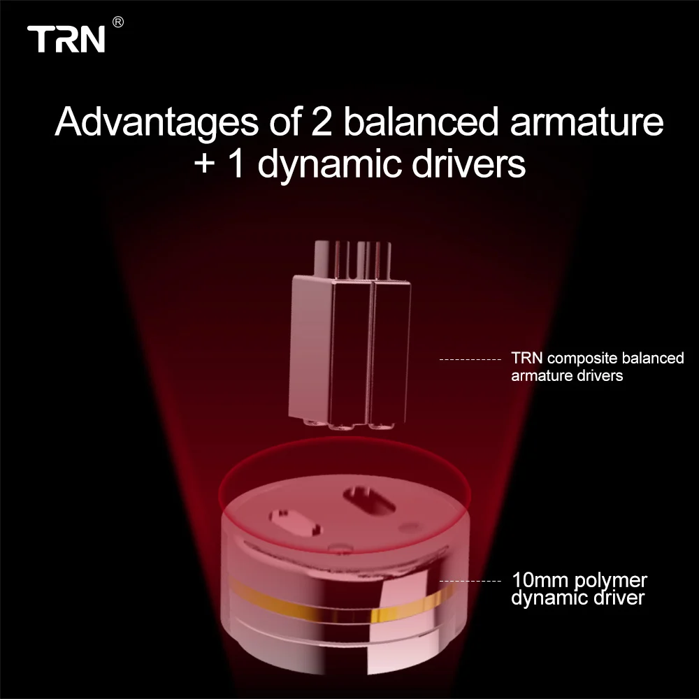 TRN V30 2BA 1DD тройной Драйвер Гибридный IEM hifi-вкладыши наушники с 2 Pin 0 75 мм Съемный