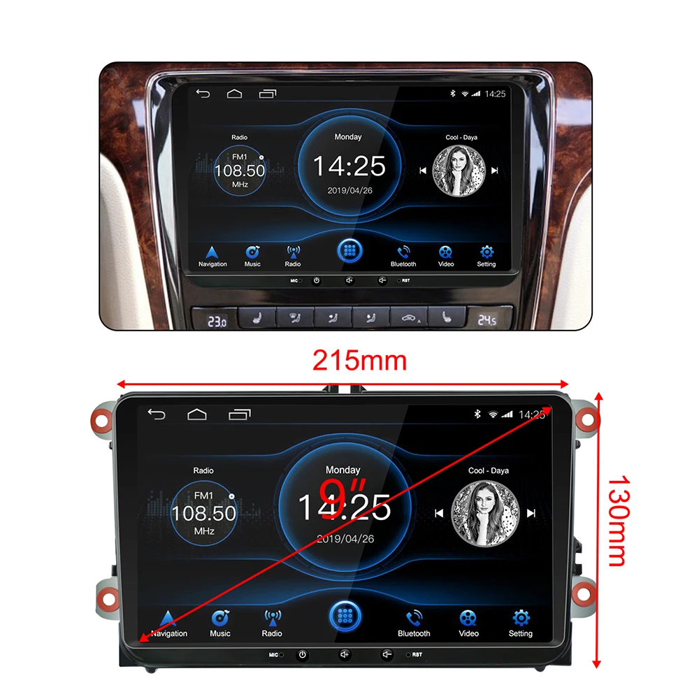 Ips Android 8 1 4G + 32G 1080 P видео для Volkswagen/Golf/Polo/Tiguan/Passat/b7/b6/SEAT/leon/Skoda/Octavia gps MirrorLink AM FM RDS |