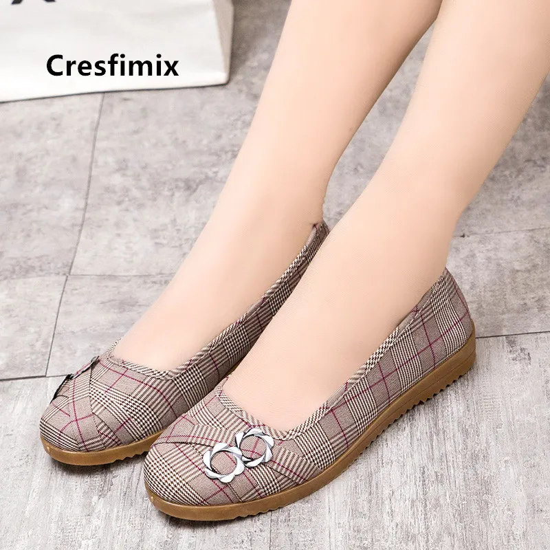 Cresfimix femmes appartements Женская модная серая обувь на плоской подошке милая Удобная