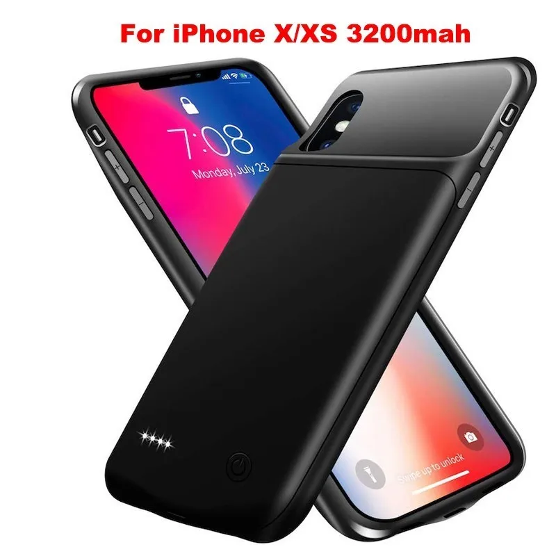 Black X XS Ext power, новинка 3200/4000 мАч, портативный Мягкий силиконовый чехол для зарядного устройства для Iphone X, XR, XS, MAX, внешний аккумулятор, чехол для зарядки - Цвет: Black X XS