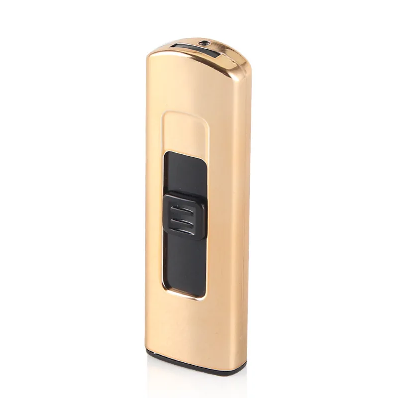 Gold Креативная труба перезаряжаемая USB ветрозащитная беспламенная зарядка электронная прикуриватель бездымный супер зажигалка для мужчин - Цвет: Gold