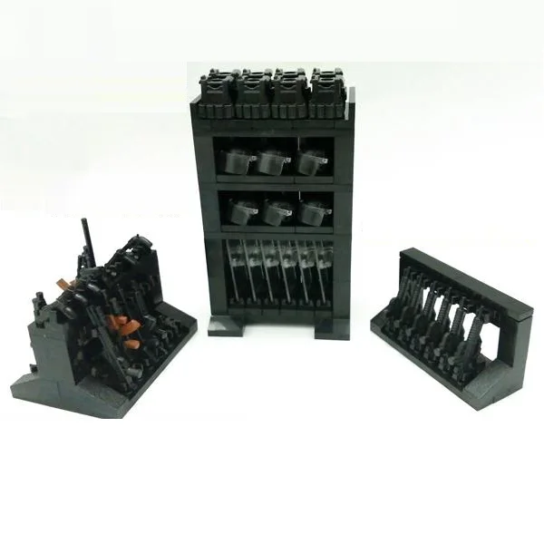 Полка для хранения оборудования MOC военные части оружие городская полиция playmobil