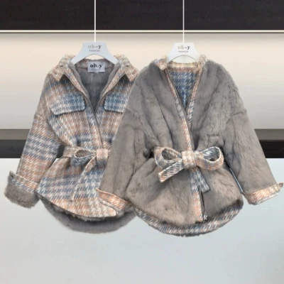 Женский пуховик с кроличьим мехом теплая двухсторонняя куртка 2019 | Женская