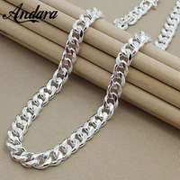 high quality 10mm 2024 50cm 60cm men necklace 925 silver link chain necklaces for male jewelry party gift