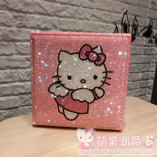 Ручная работа hello kitty, алмазная коробка для хранения, органайзер, стразы, органайзер для макияжа, деревянная Ювелирная коробка, контейнер для хранения бусин, милые