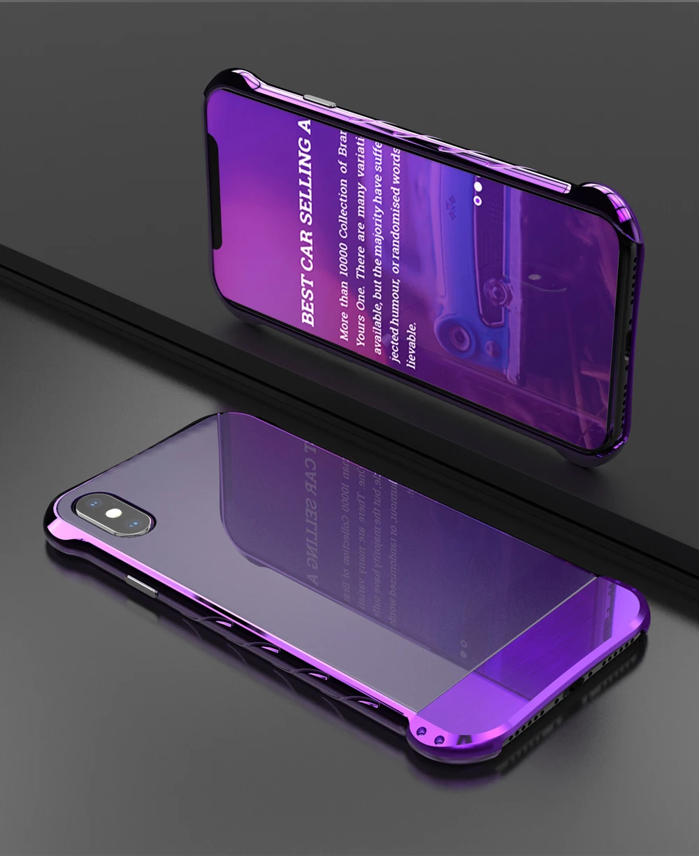 R-JUST Модный чехол для iPhone X Роскошная алюминиевая металлическая рамка+ задняя крышка из закаленного стекла для IPhone X 10 полная защитная оболочка