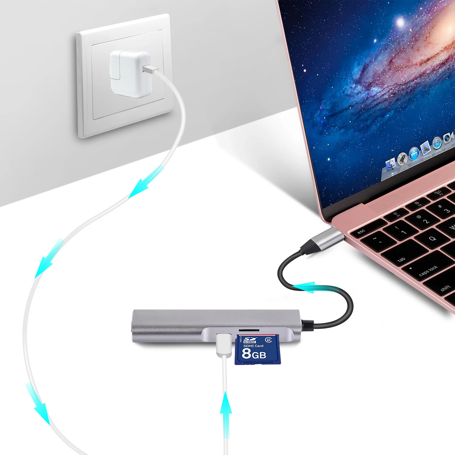 USB Type C USB-C концентратор к HDMI 4K 3 0 TF SD кард-ридер Thunderbolt Dex адаптер для MacBook Air Pro Samsung S8