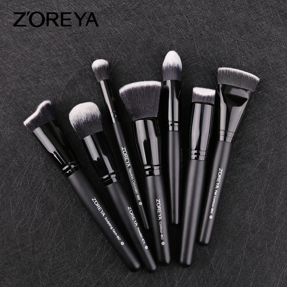 Брендовые кисти для макияжа ZOREYA 7 шт. с уникальным типом волос классический набор