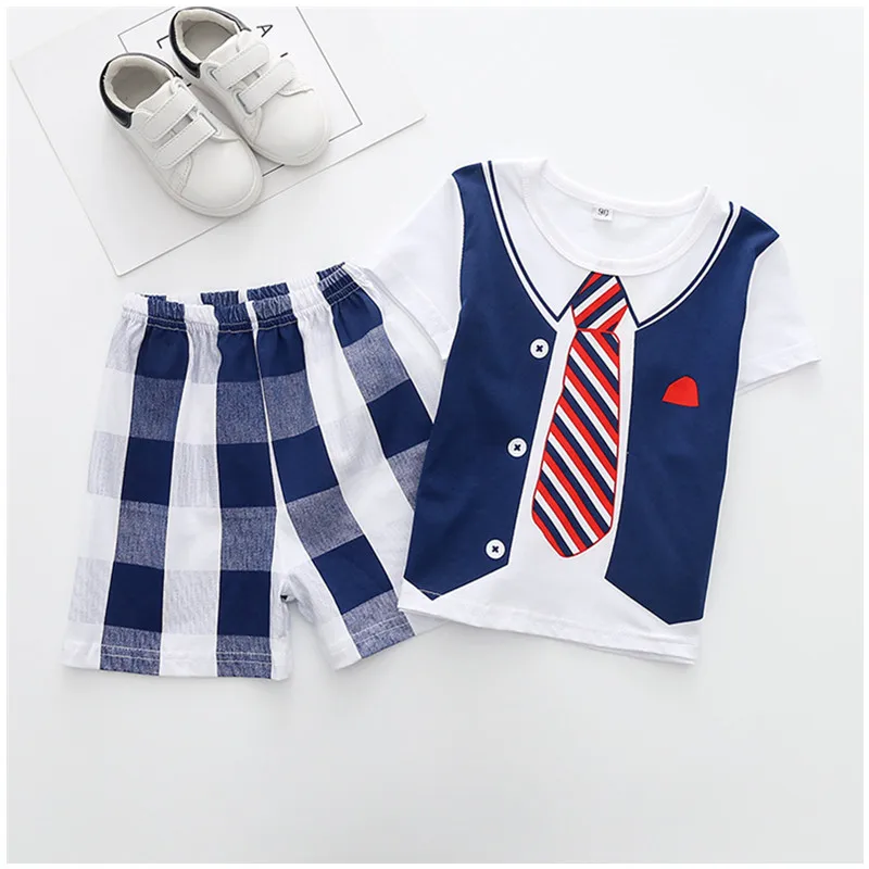2018 Summer Baby Boy Clothes Sets Short Sleeve Sport Suit Children Clothing Boys Set Cotton Outfit Costume For Kids |