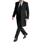 Длинное Мужское пальто черного цвета, длинное модное пальто на заказ, верхняя одежда на заказ, джентльменские предметы первой необходимости, 2018