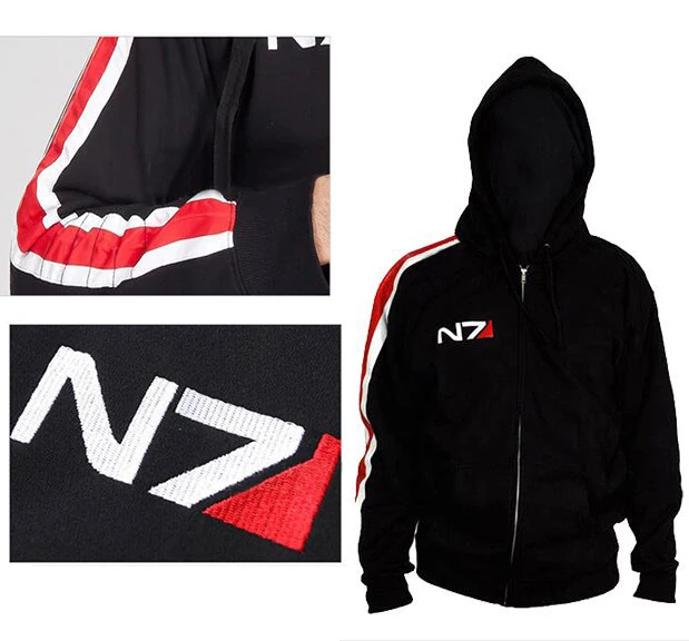 Мужская куртка на молнии Mass Effect N7, толстовки, зимняя куртка, утолщенное теплое пальто, повседневные толстовки, Мужская модная толстовка с капюшоном, уличная одежда