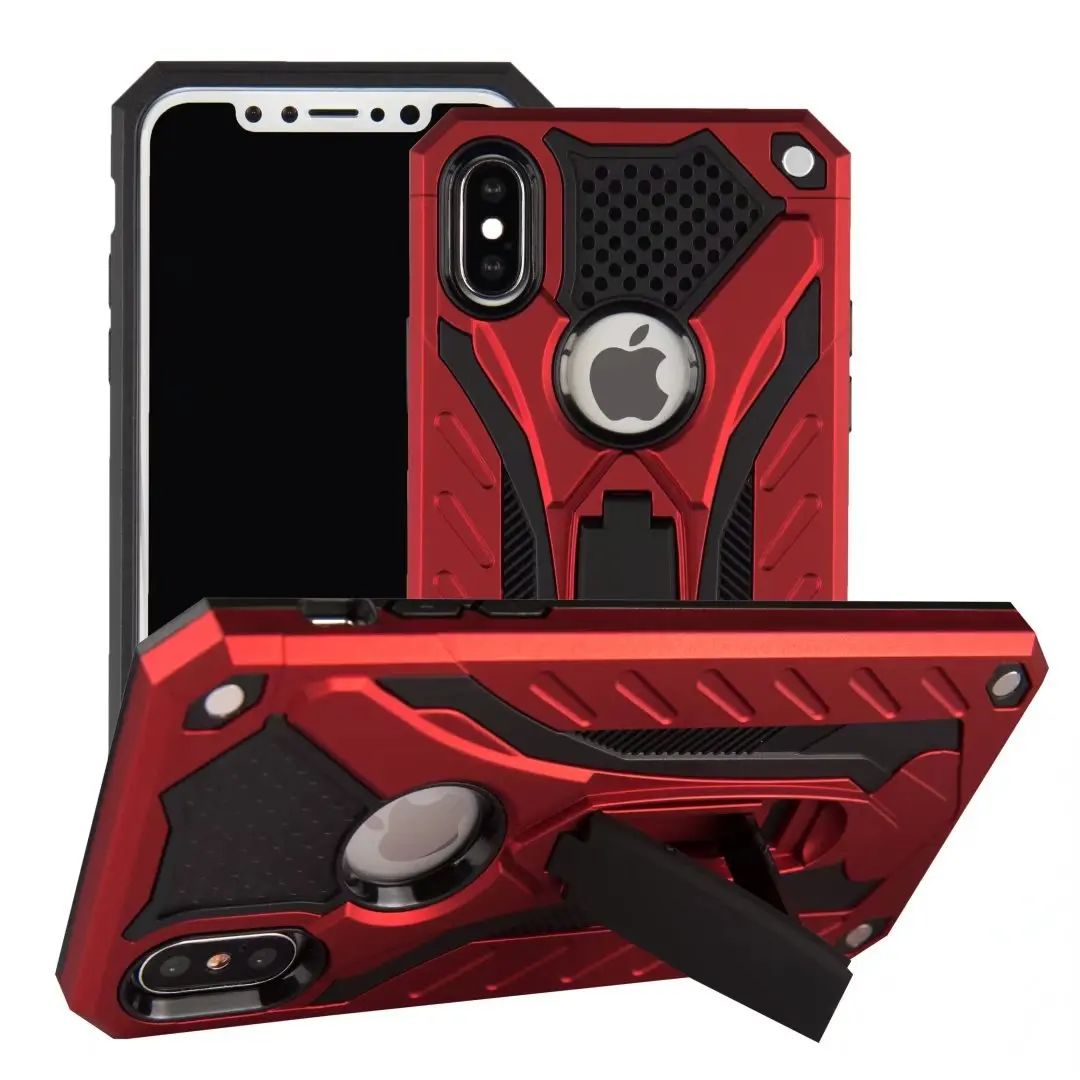 For iPhone X Case Luxury Hybrid Hard PC+Soft TPU Full body Stand Shockproof 2017 Phone Cover |