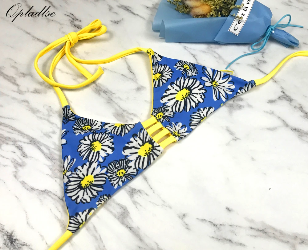Bikini Top Brazilian Swimwear Women Indoor Swimsuit Push Up Swim Bra Solid Pad Sexy Halter May Female Beach Bathing Suits 2019 |