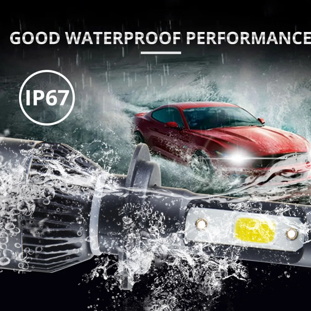 1 шт. светодиодный противотуманных фар 4300K 6500K H7 COB 72W фары для 8000LM 12V 24V H1 H8 H11 9005 9006 HB3