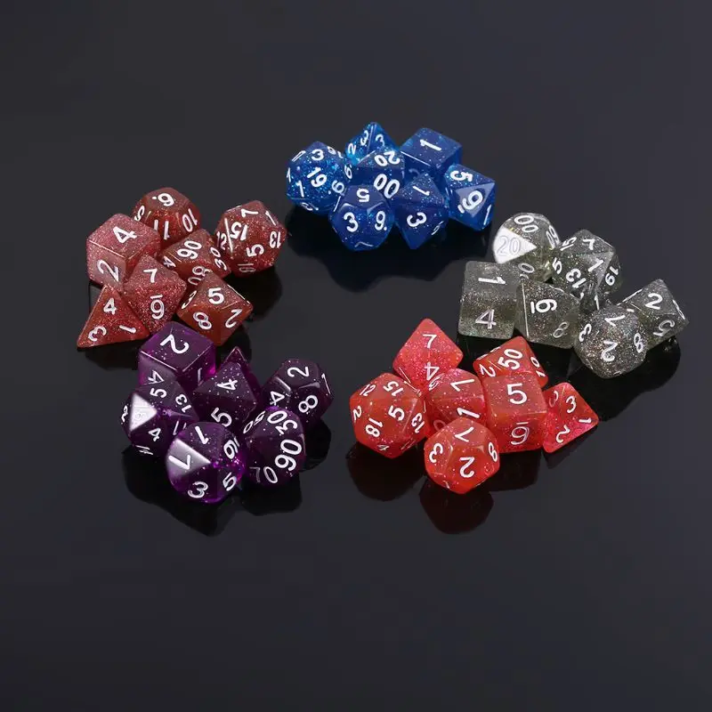 7 шт. двухсторонние игральные кости D4 D6 D8 D10 D12 D20 подземелья и дракон D & RPG поли
