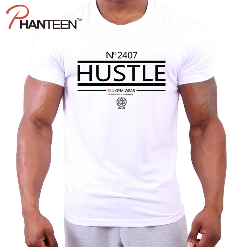 ACHIEWELL HUSTLE Bulking брендовая мужская футболка для бодибилдинга фитнеса 100% хлопок