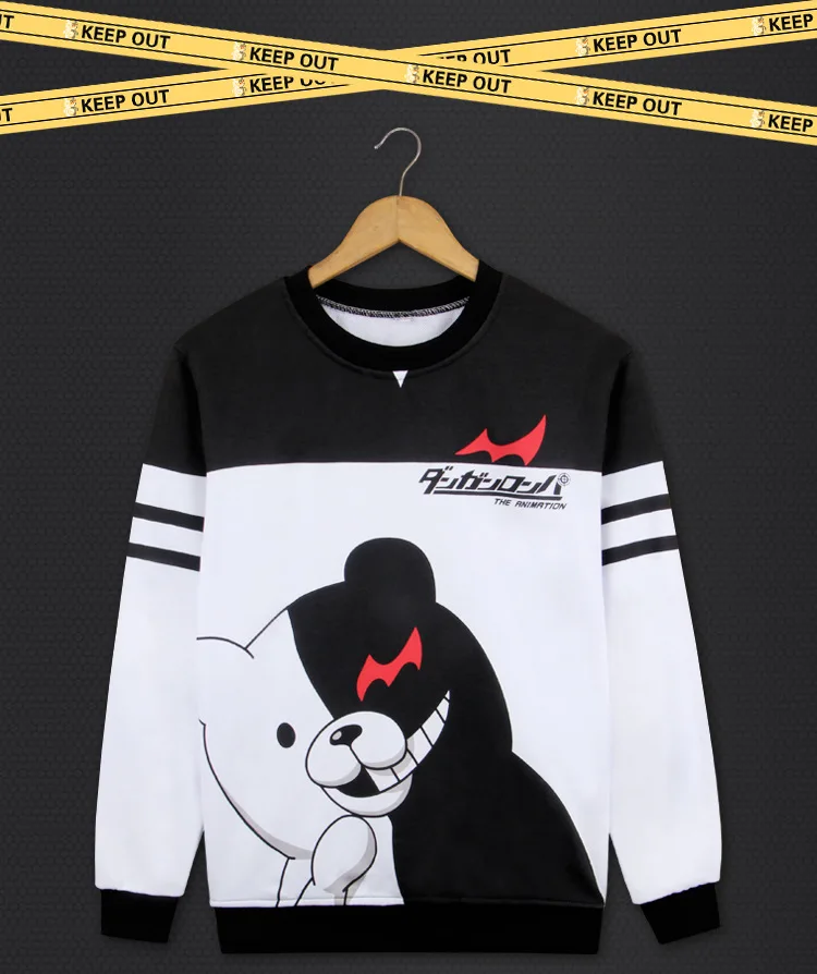 Danganronpa Косплей Монокума костюм унисекс Толстовка Футболка куртка с капюшоном повседневное пальто игра Аниме периферийная