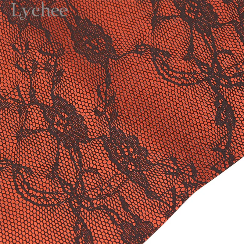 Lychee 29x21cm A4 Lace Flower Embossed Faux PVC Leather Fabric High Quality Synthetic DIY Material For Handbag Garments | Дом и сад