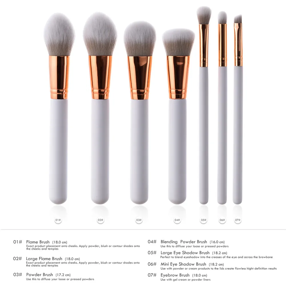 7pcs/set Eyebrows Eyelashes Makeup Brushes Set Foundation Powder Brush Eyeshadow Eyeliner Lip Make Up brochas maquillaje |