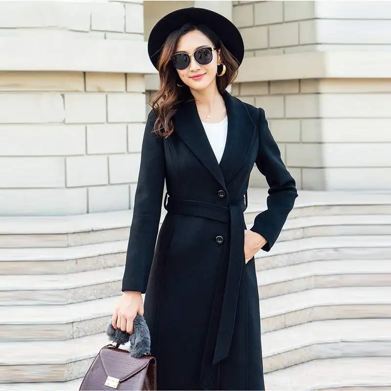 2020 осенне-зимняя модная женская шерстяная куртка тонкое элегантное женское