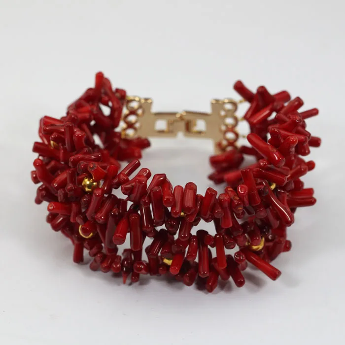 Комплект ювелирных изделий из красных и коралловых африканских бусин Модный