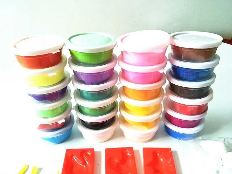 24 цвета Воздушная сухая цветная глина холодный фарфор игровое тесто Детская