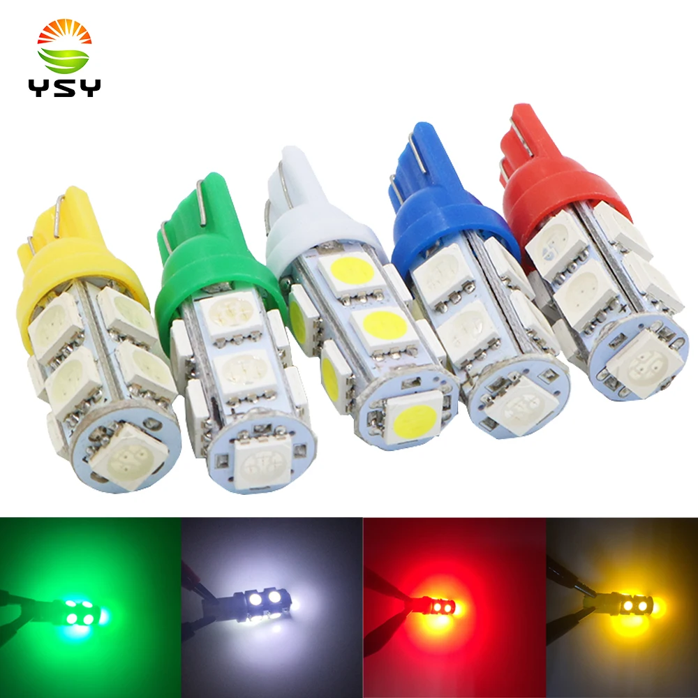 YAuto Автомобильные светодиодные лампы 194 168 W5W T10 9SMD 5050 Светодиодные Автомобильные задние указатели поворота Боковые габаритные световые лампы 12/24V
