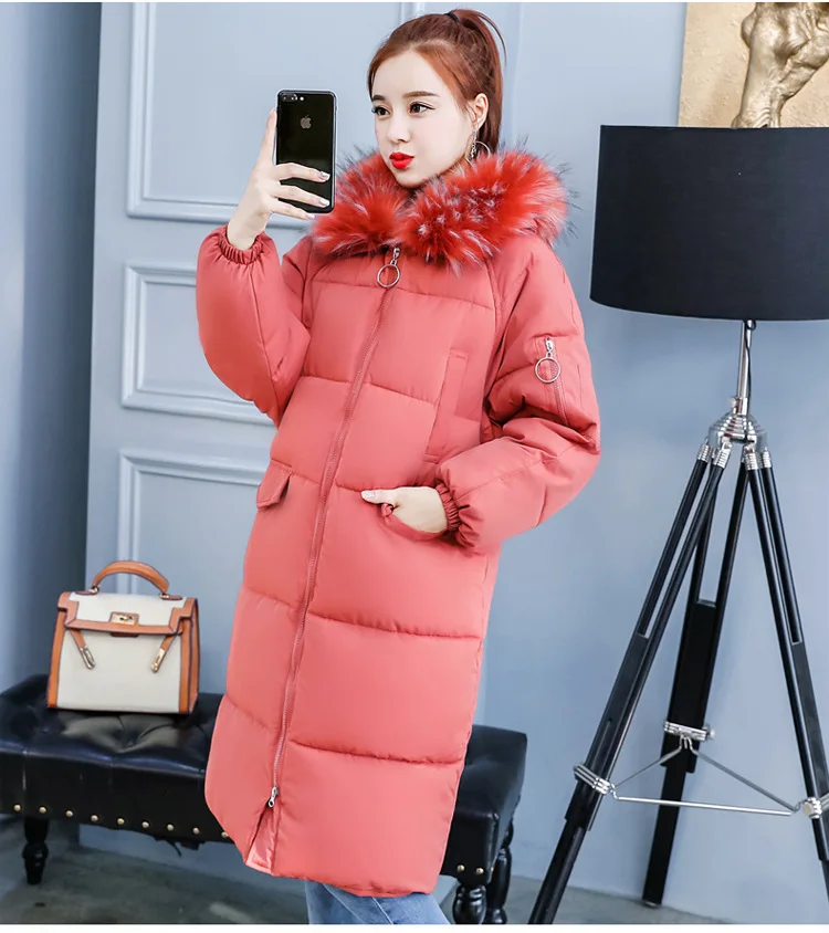 Длинные теплые модные женские зимние пальто и куртки с капюшоном карманами