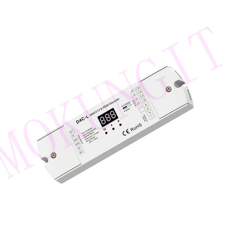 4CH постоянный ток DMX512 и RDM декодер D4C L (350mA) (700mA) DMX512/RDM | для RGBW RGB WW/CW одноцветные