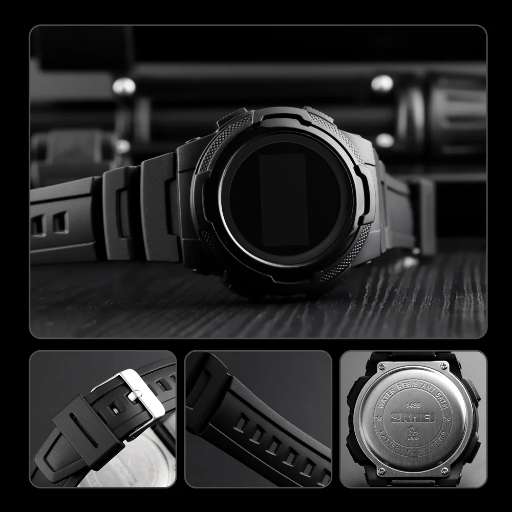 Мужские спортивные часы SKMEI, брендовые модные часы Chronos Rubber, мужские водонепроницаемые светодиодный цифровые часы, мужские военные часы, мужские часы
