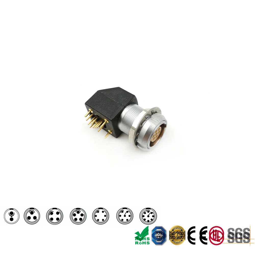 EXG 0B 2 3 4 5 6 7 9 Pin Локоть Женский фиксированный разъем две гайки гнездо для печатной схемы PCB гнездо
