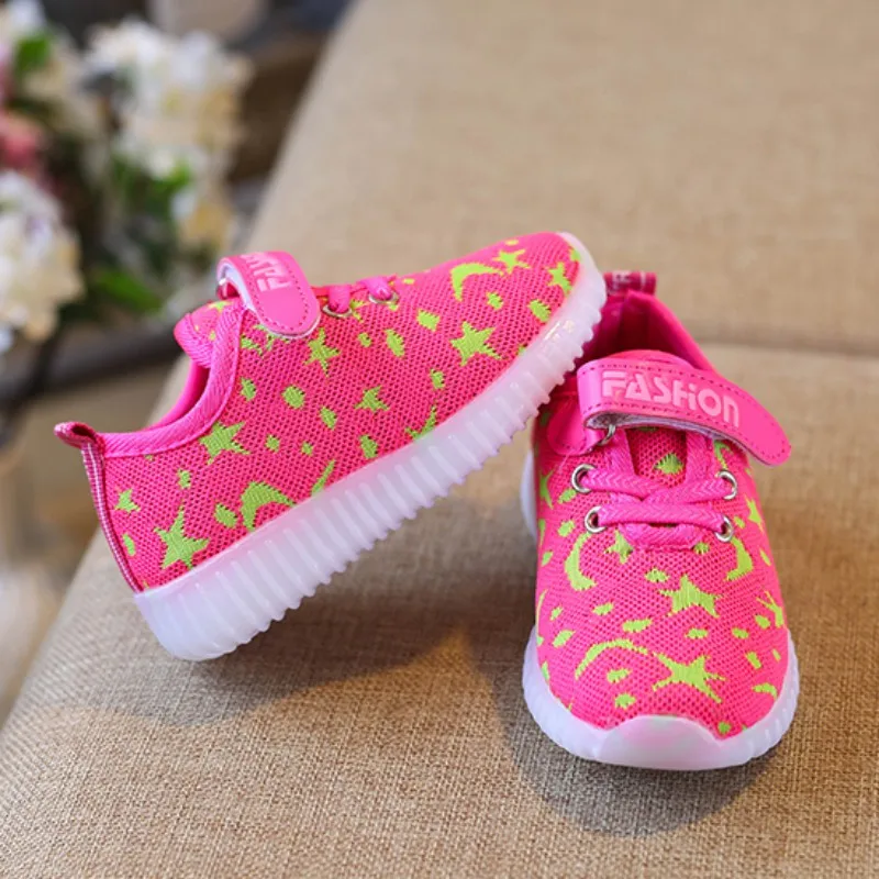 Детская дышащая обувь со светодиодной подсветкой с для детей повседневные