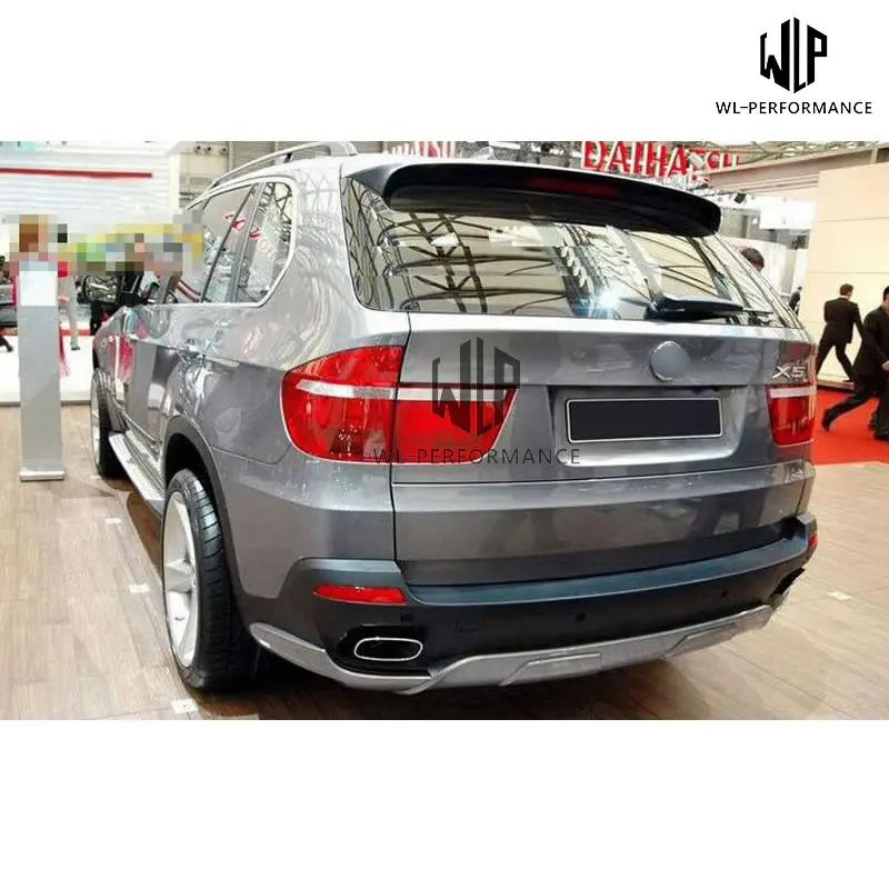 E70 PP Неокрашенный комплект кузова автомобиля передний сплиттер задний диффузор