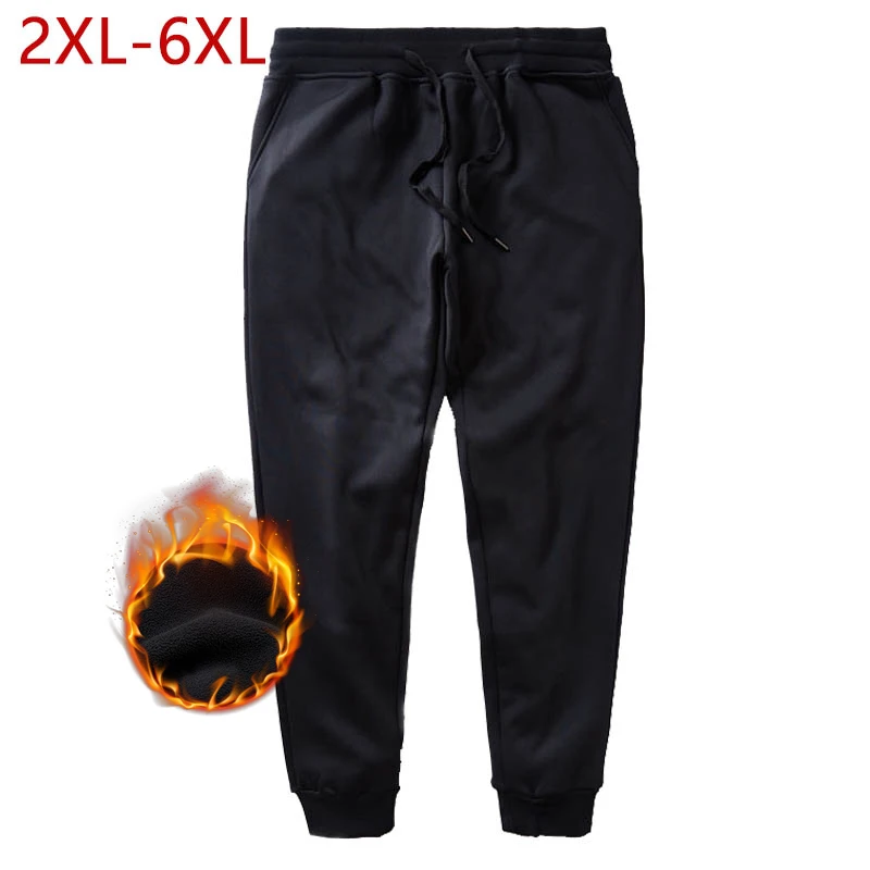 2XL-6XL Плюс Размер Мешковатые зимние штаны для бега мужские хип-хоп тренировки