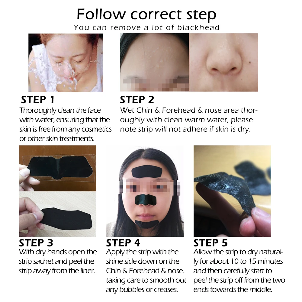 LANBENA маска для удаления черных пор подбородка лба полоска лечения акне черная