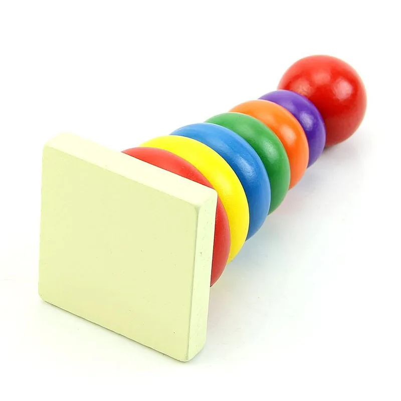 Детская деревянная Штабелируемая Радужная башня кольцо обучающая игрушка M09 |
