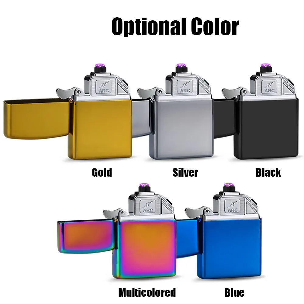 New Metal Design Rechargeable Electronic USB Lighter Cigarettes Pulse Windproof Double Arc Electric Lighters Plasma Flameles | Дом и сад