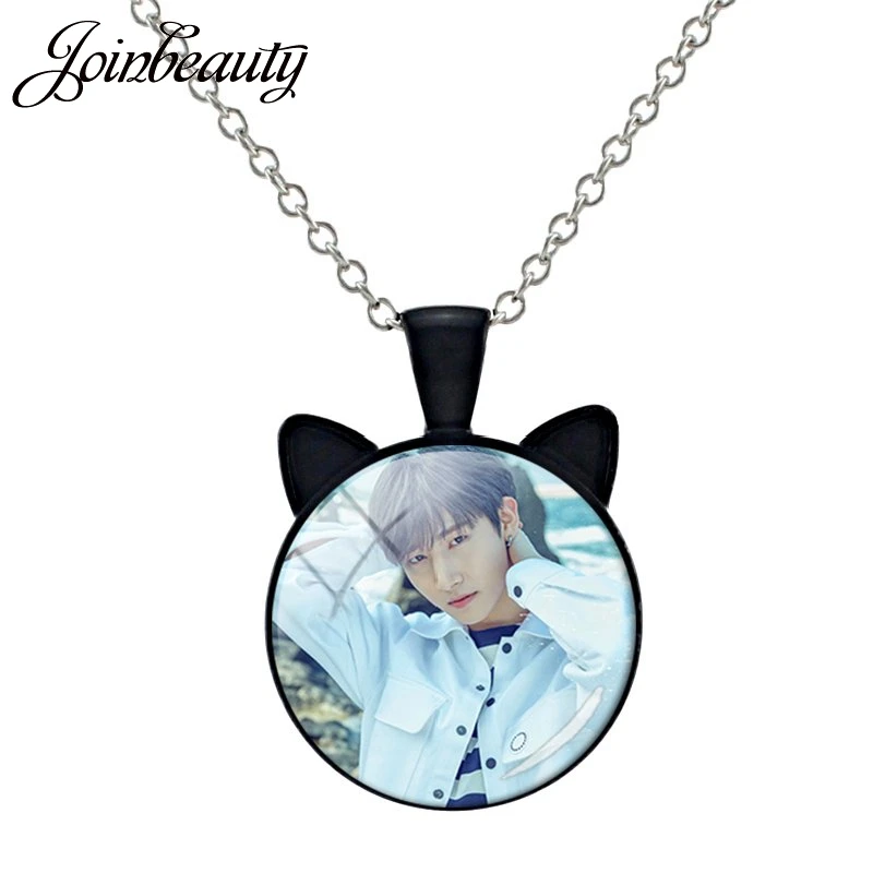 MN10 JOINBEAUTY, модное винтажное ожерелье Kpop Monsta X с кошачьими ушками, кулоны из стекла, ожерелье для мужчин и женщин, аксессуары MN07 - Окраска металла: MN10