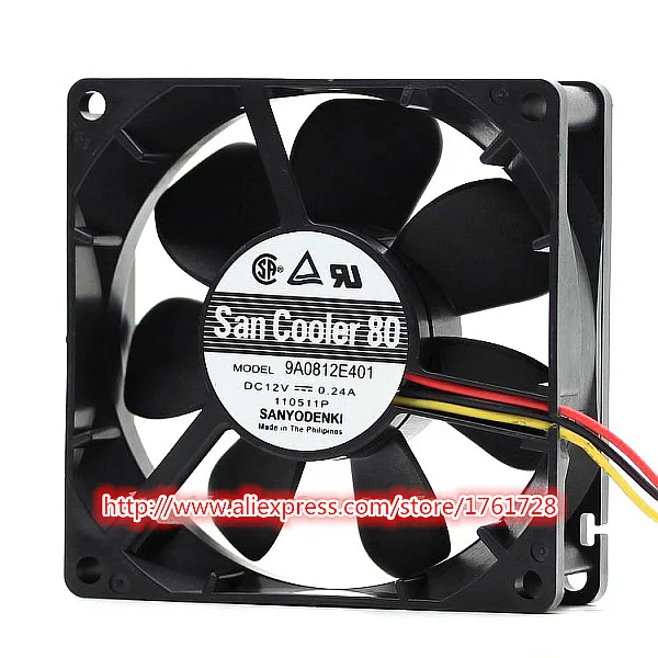 Новый 8025 8 см вентилятор охлаждения 9A0812E401 12V 0.24A двойные шариковые подшипники 3