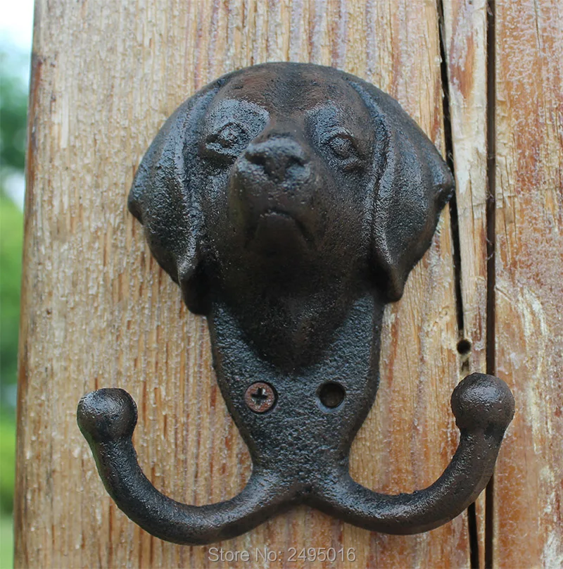 

Dog head wall hook-cast iron rustic finished