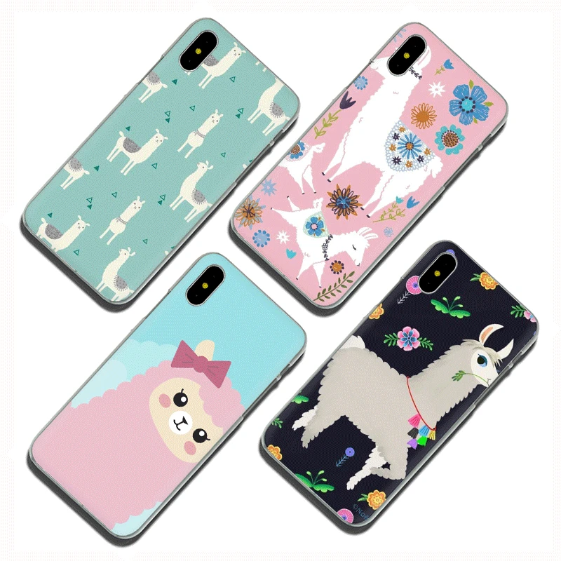 Каваи милый лама Альпака животные жесткий чехол для телефона iphone 5 5s 5C SE 6 6s 7 8 plus X XR XS 11 Pro Max