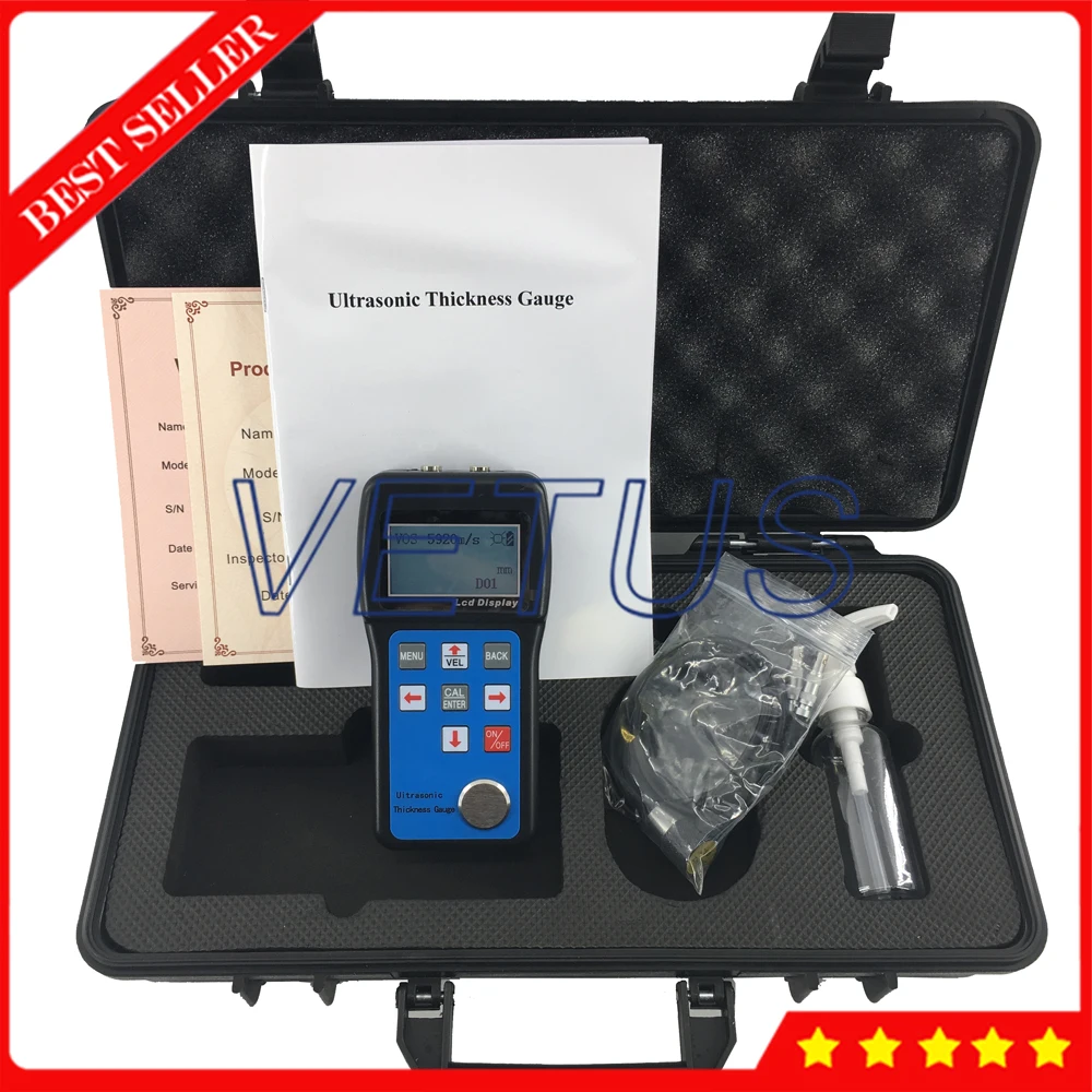 Ultrasonic Thickness Gauge Tester With 1000 to 9999 m/s Velocity Range VTS-160 For metals plastic ceramics composites Testing |