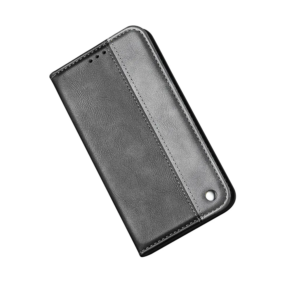 Кожаный чехол-книжка для Xiaomi Redmi 6A Note 7, роскошный Контрастный ЦВЕТНОЙ чехол для телефона с отделением для карт, для Redmi 5A Note 6 Pro - Color: Grey