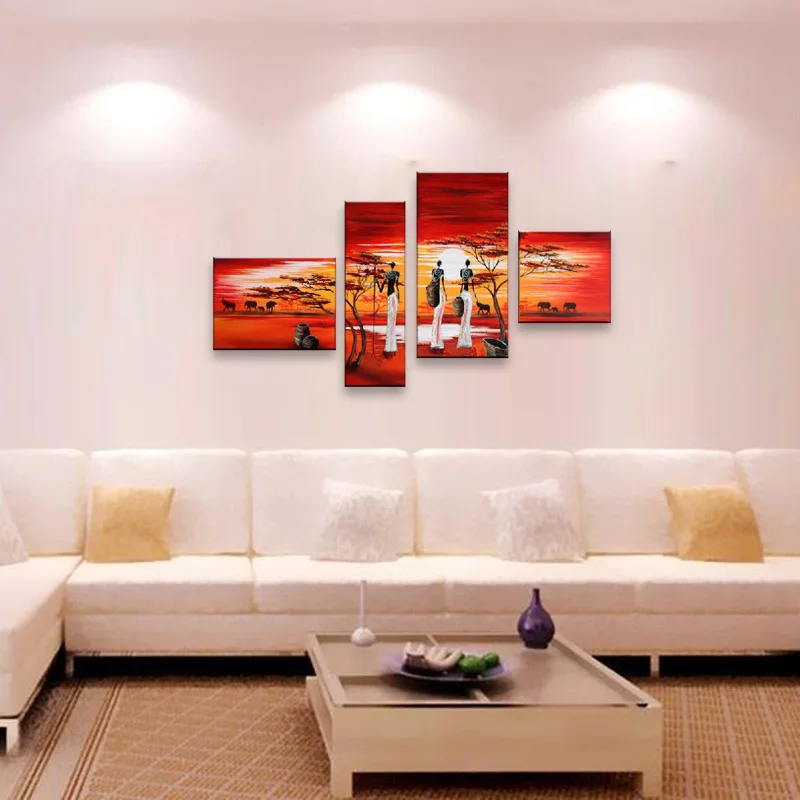 Ручной работы живопись маслом на холсте Современные пейзажи Африки картина Best Art