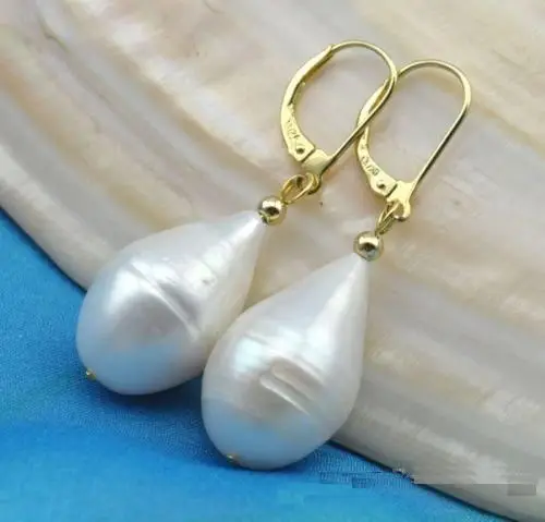 

huge new only 10-15MM south sea purple pearl earrings