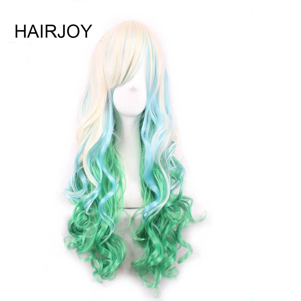 HAIRJOY синтетические волосы на молнии 70 см длинные волнистые Harajuku Лолита косплей парик 18 цветов