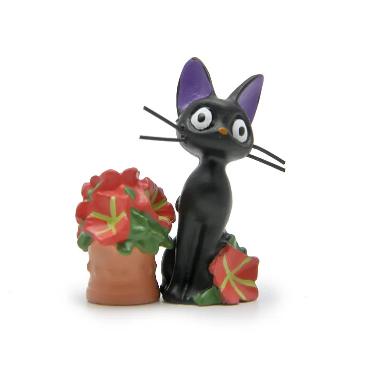 Смола Япония Стиль Черный кот Jiji Подарочная коробка колокольчики сцены фигурки животных Настольные горшки украшения сада ремесла миниатюры